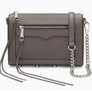 Rebecca Minkoff Gray Genuine Leather Chain Strap Crossbody Purse